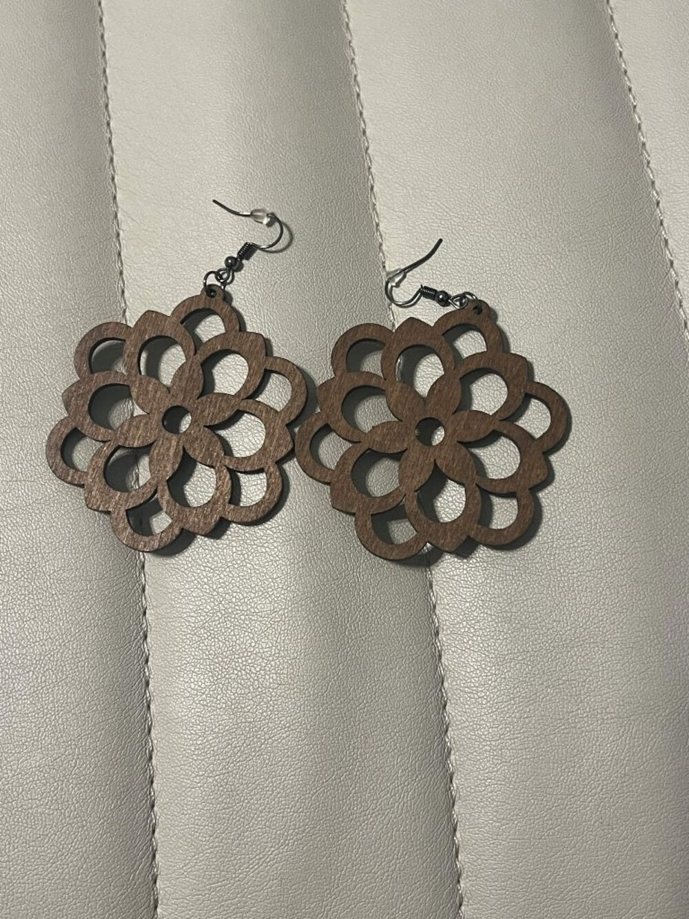 Wooden Flower Dangle Earrings for Women